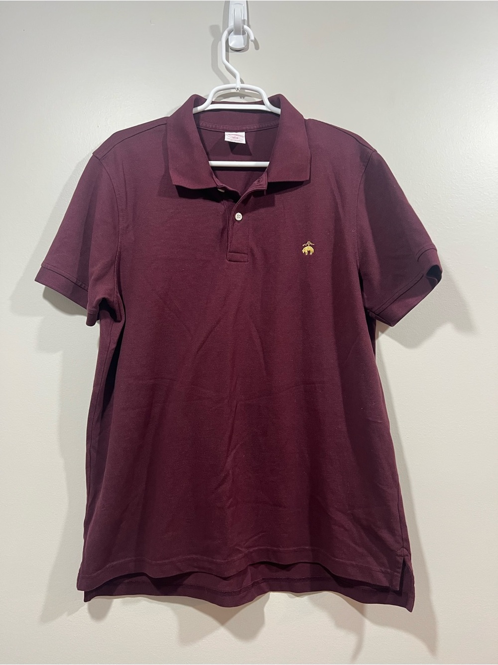 Brooks Brothers Men's Burgundy Performance Cotton Polo Large
